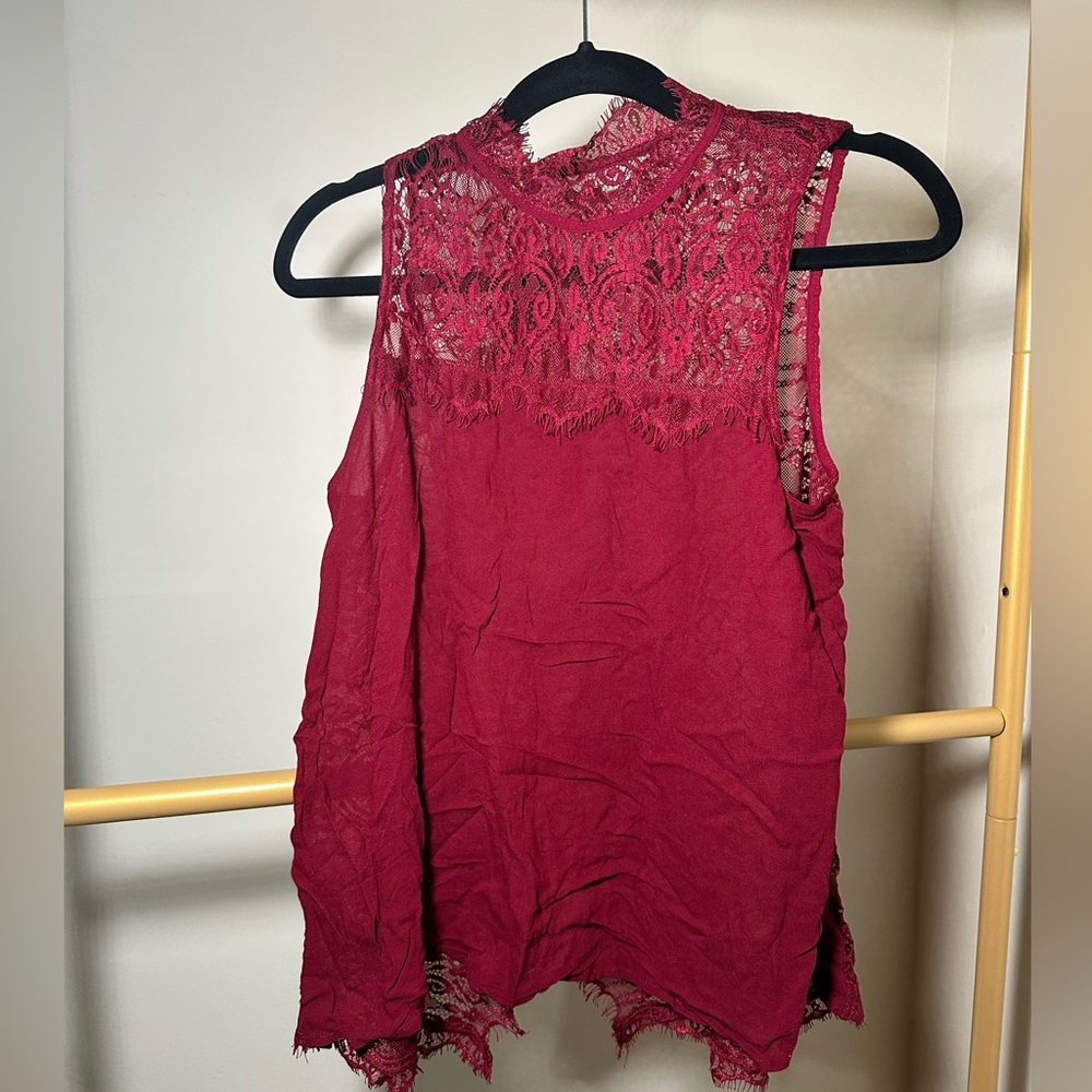 Red lace top